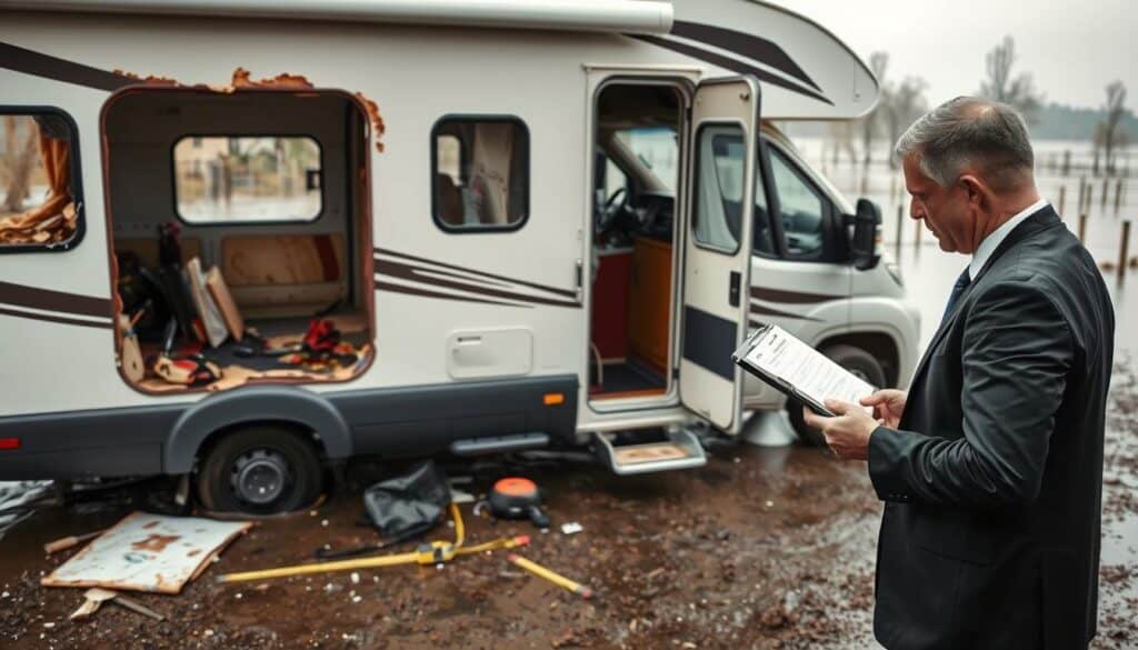 flood damaged motorhome assessment