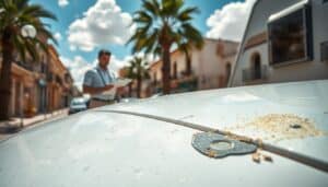 MOTOEXPERT caravan hail damage report in Malaga, Spain