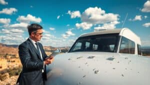 MOTOEXPERT caravan hail damage report in Murcia, Spain