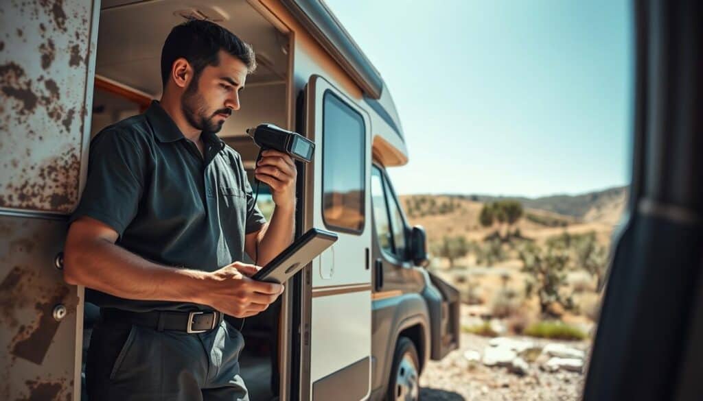 professional camper water damage assessment