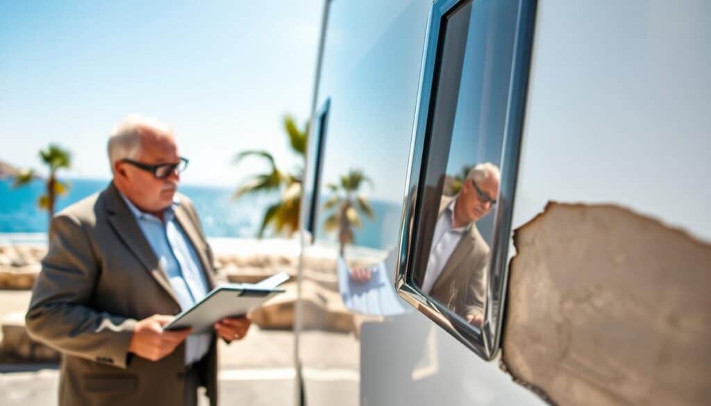 professional caravan damage assessment Palma